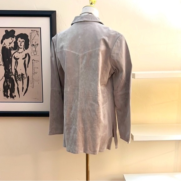 VTG Randolph Duke,The Look, Soft-Tan Suede Jacket, Floral Embroidery, Size 12 - Picture 2 of 15